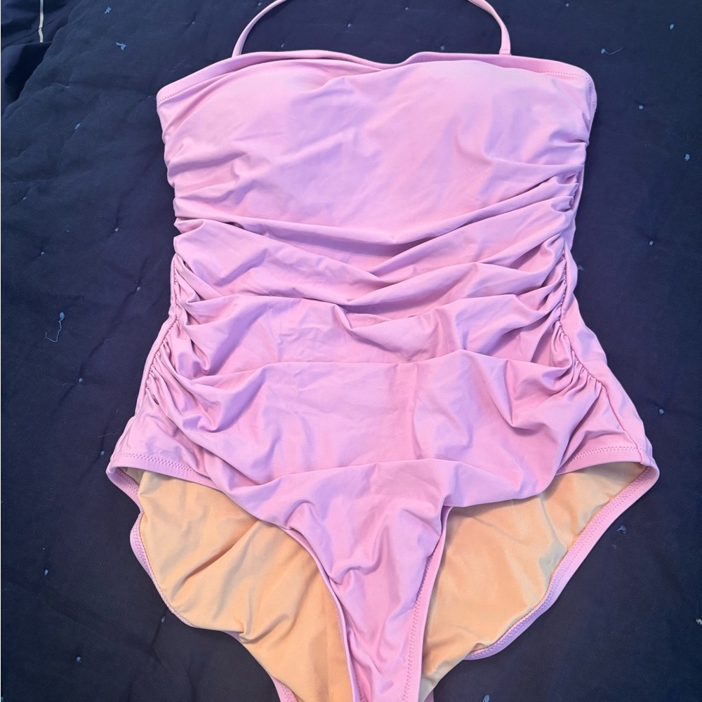 J. Crew Pink/Lilac One-Piece Swimsuit